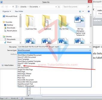cara mengubah word ke pdf dengan mudah