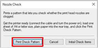 print check pattern printer canon